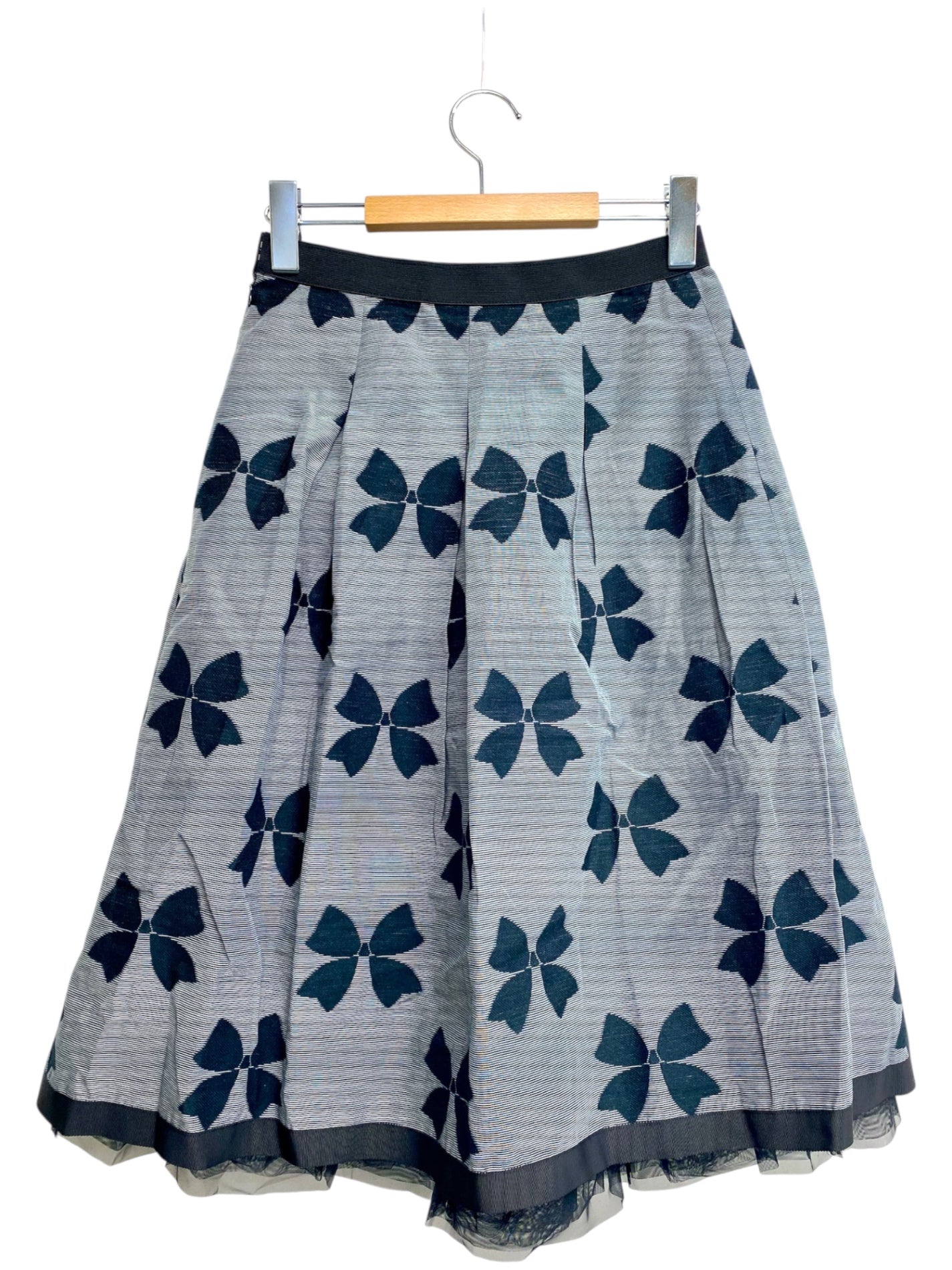 エムズグレイシー Ribbon Jacquard 017301 スカート 38 グレー IT3OKQFQ1X50