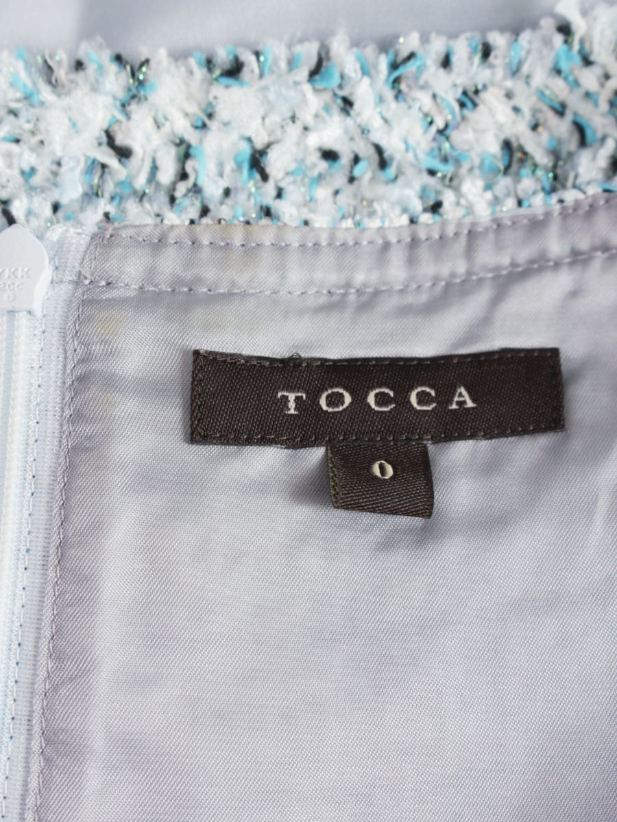 トッカ CROSTATA ドレス OPTOIW0480 ワンピース 0 ライトブルー ツイード IT6DTRPMIV8S 【SALE】