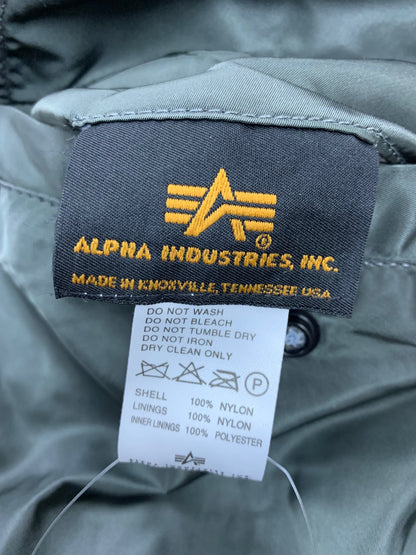 アルファインダストリーズ ブルゾン M カーキグリーン リバーシブル ロゴ刺繡(レッド) ITX7OA6Q1NQM