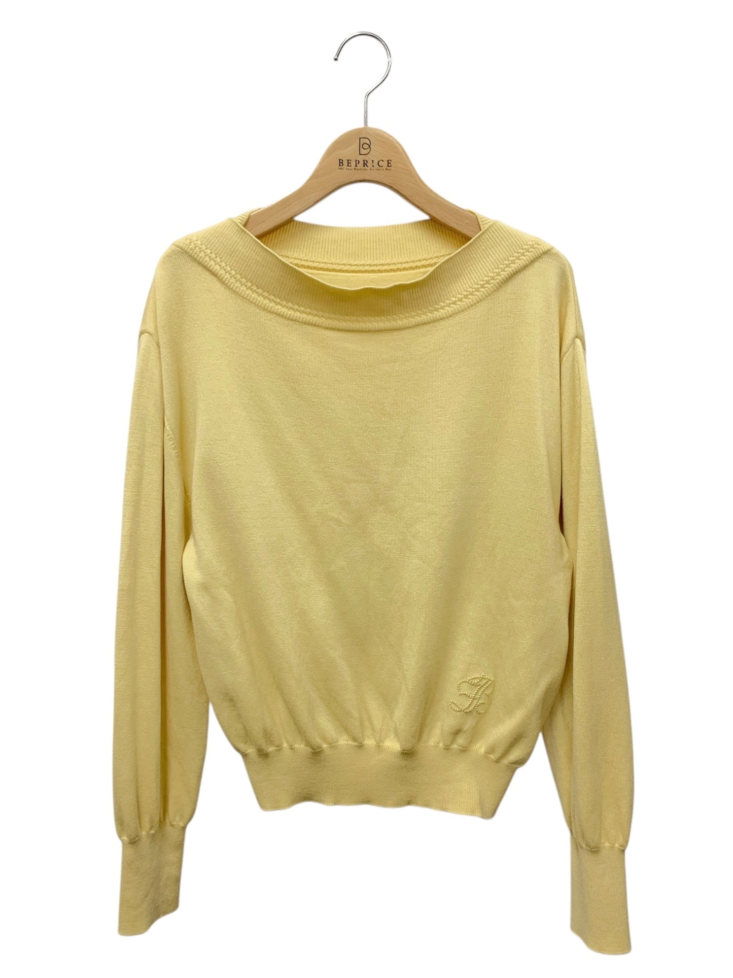 フォクシーブティック Knit Top Lunetta 42614 ニット 40 イエロー ウール シルク IT1ZF9STTH8O