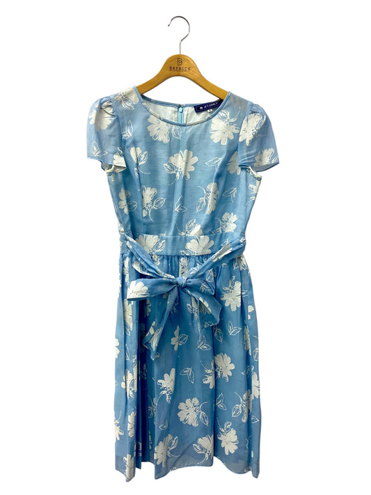 エムズグレイシー 521339 ワンピース 40 ブルー シースルー フラワーモチーフ ITEFPOTNRFQ0