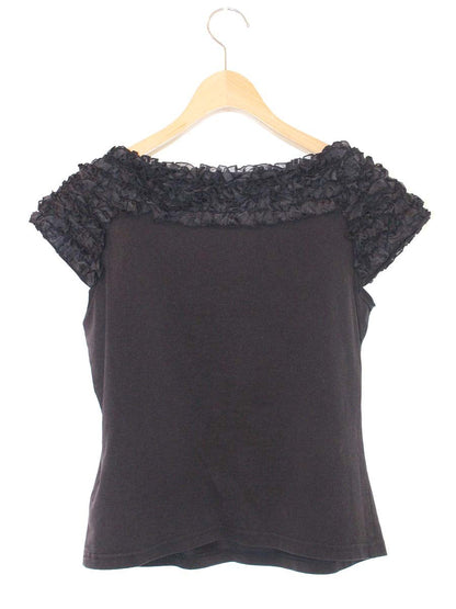 エムズグレイシー 115314 Tシャツ カットソー 38 ブラック 衿フリル ITCMN9X320IM