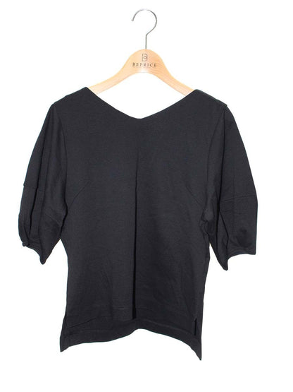 エムズグレイシー Volume Sleeve Cut sew 815319 Tシャツ カットソー 38 ブラック リボン ITBF203V5GCI