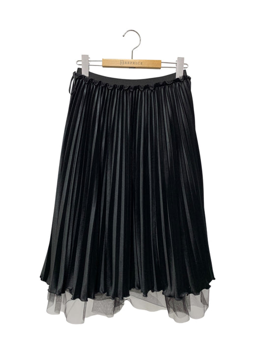 エムズグレイシー 917710 スカート 38 ブラック プリーツ ベロア チュール付き ウエストゴム ITBY8RJKBCSC