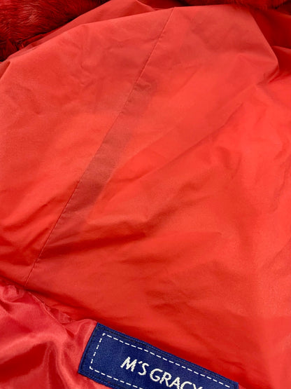 エムズグレイシー 919511 ダウンコート 38 レッド レッキスファー 2way カメリア ダブルジップ IT0ENOOIQ1IP