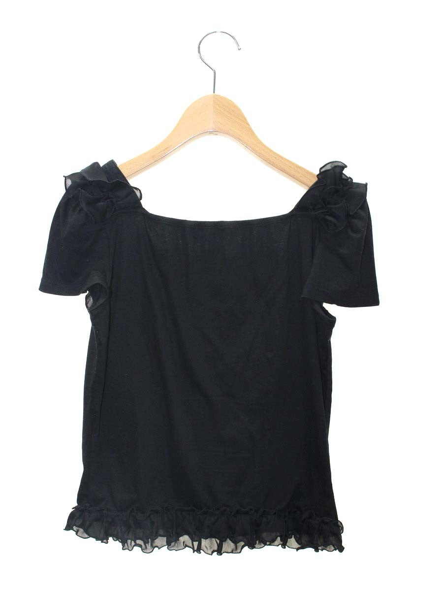 エムズグレイシー 425011 Tシャツ カットソー 38 ブラック オーガンジー ITZHZIU9EKVK