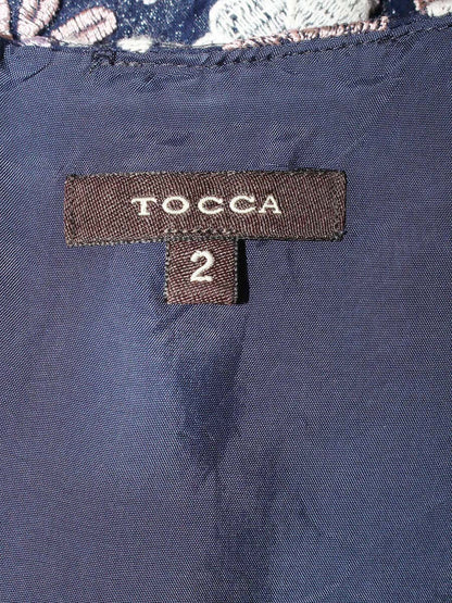 トッカ OPTOGW0400 ワンピース 2 ネイビー/ピンクパープル フラワーモチーフ 刺繍 ITKM5A056DK8
