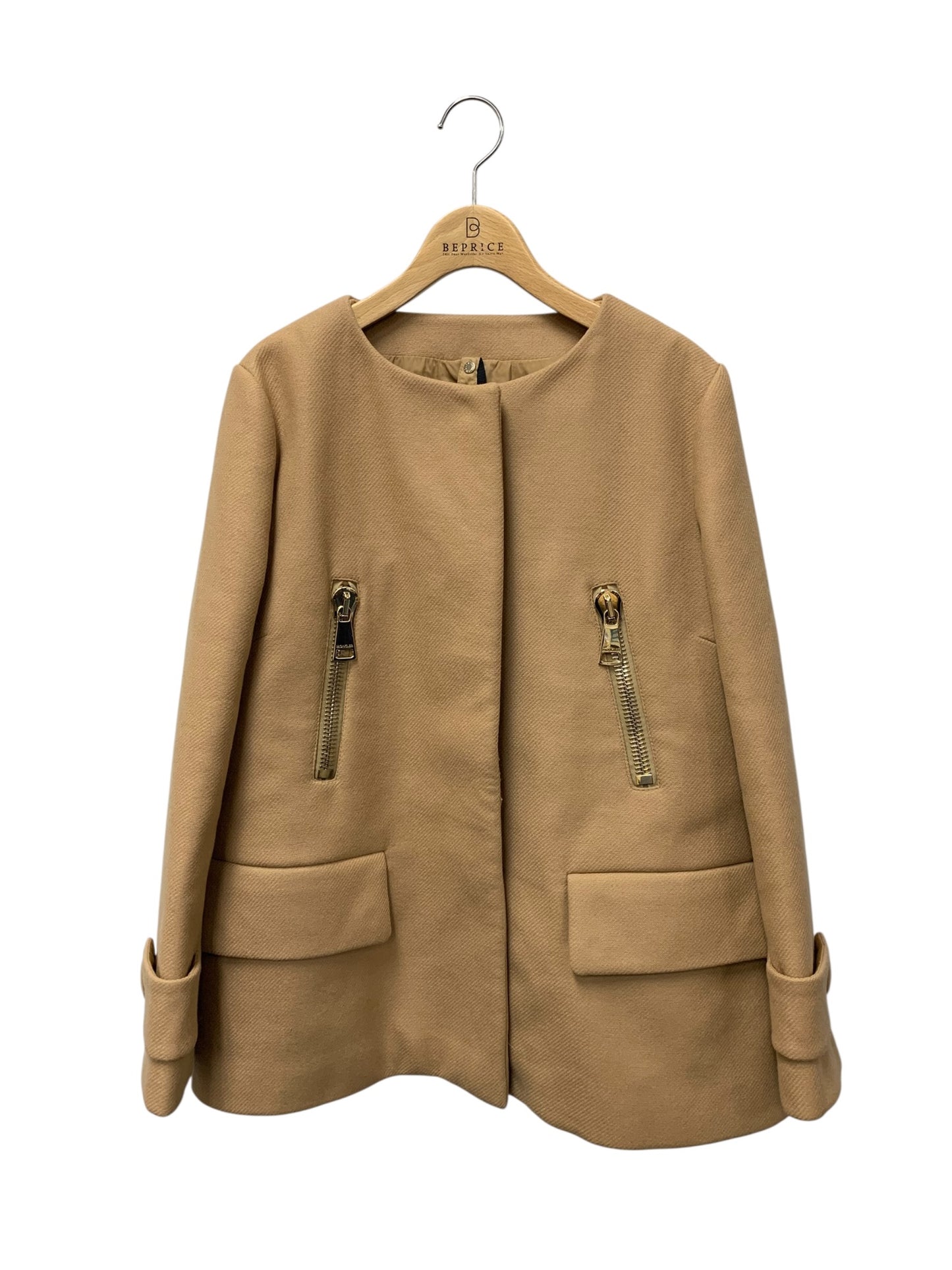モンクレール FENELON GIUBBOTTO FENELON JACKET A2-093-49715-10 1 キャメル フォックスファー ダウンジレ ITF6W5PXV9WI