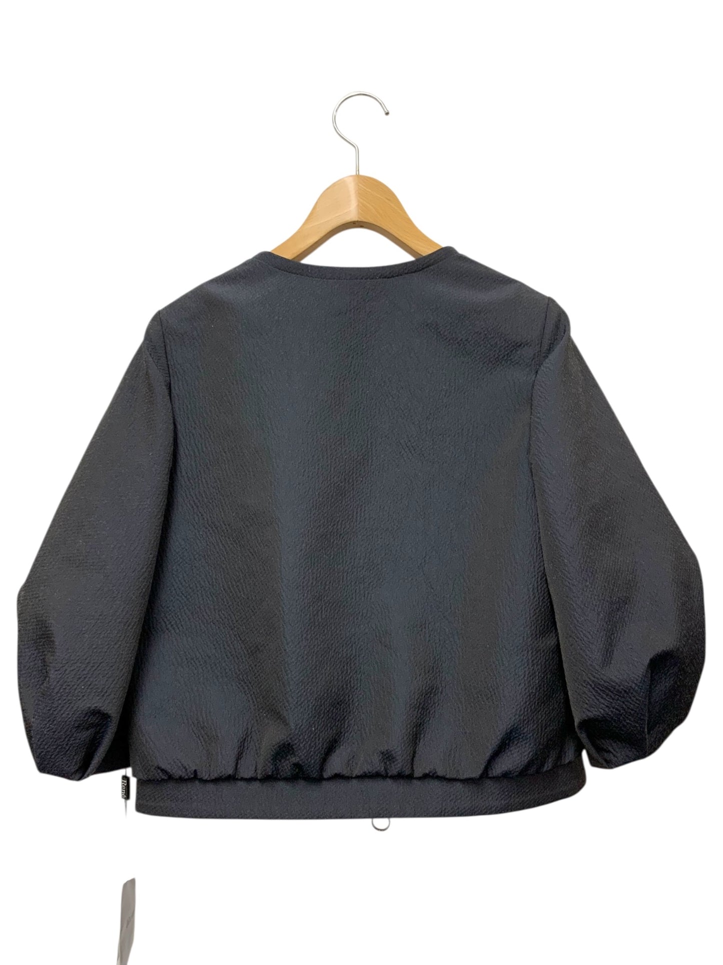 ルネ TISSUE 6523990 ノーカラージャケット 36 ネイビー パフスリーブ IT201OKPCIFQ