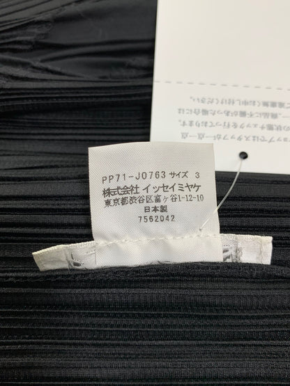 プリーツプリーズイッセイミヤケ PP71-J0763 異素材ウェーブ カーディガン 3 ブラック ITO650E5695G