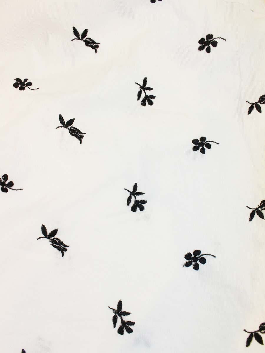 エムズグレイシー Flower Embroidery Blouse 910320 シャツ ブラウス 40 ホワイト フラワーモチーフ ITH74HS5WDPI