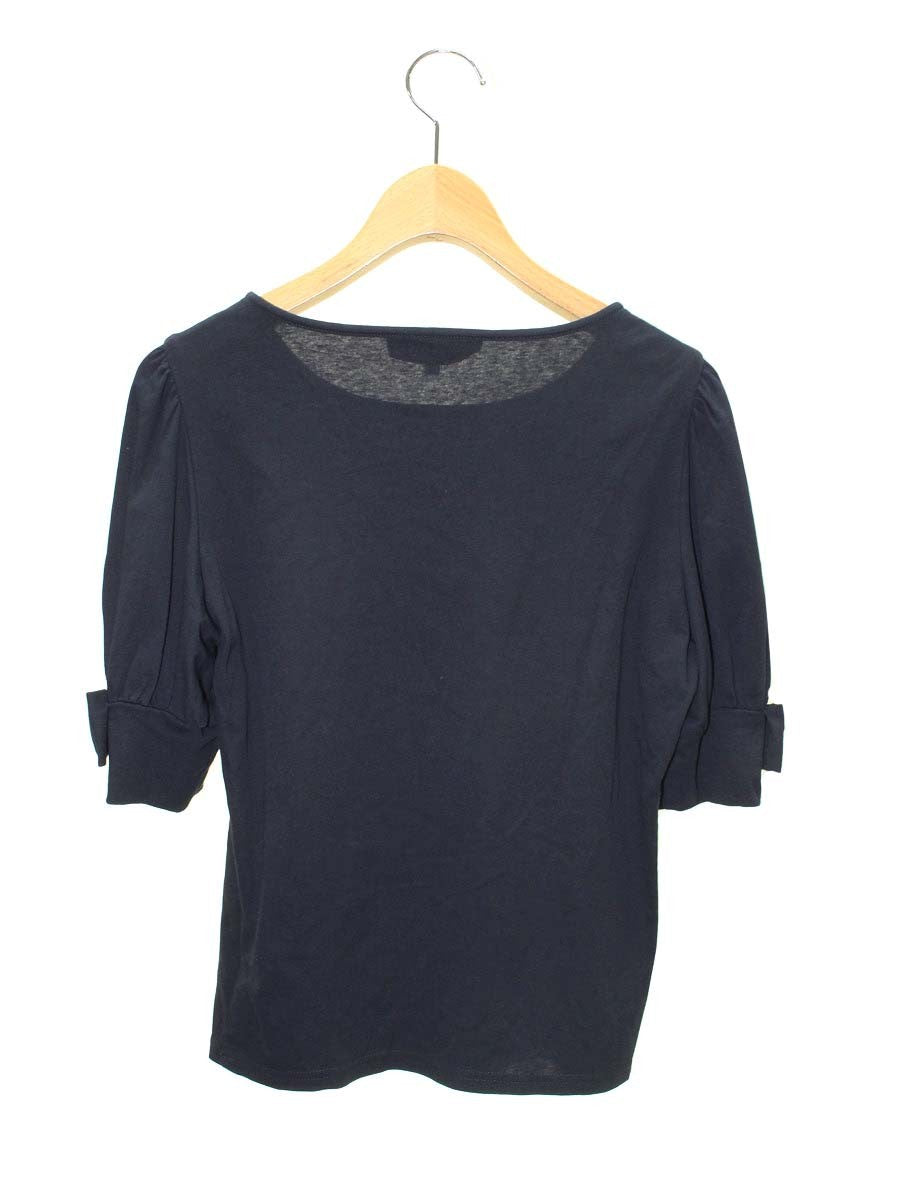 エムズグレイシー 315325 トップス 40 ネイビー リボン 綿100％ IT1ZH7NHMEVM