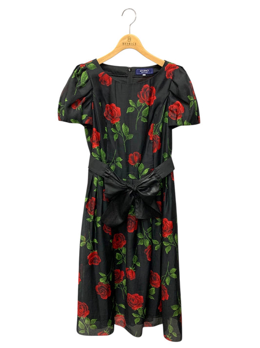 エムズグレイシー ローズプリントドレス 211315 ワンピース 40 ブラック IT2EMQ9L1RYS