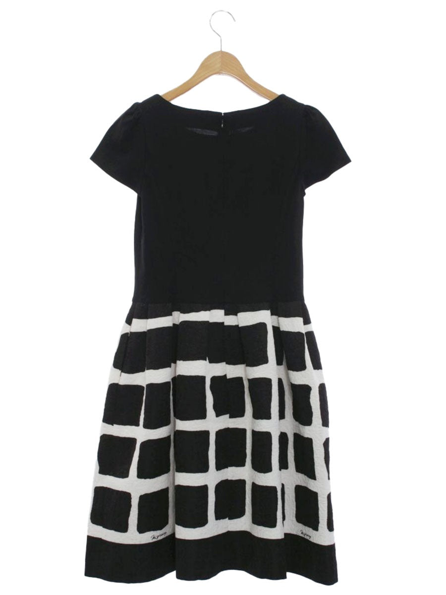 エムズグレイシー 911124 ワンピース 38 ブラック 花 ラインストーン IT3ZSBNXNRO0