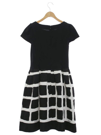 エムズグレイシー 911124 ワンピース 38 ブラック 花 ラインストーン IT3ZSBNXNRO0