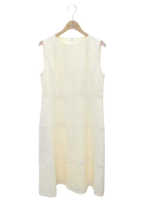 フォクシーブティック Torte 36022 ワンピース 40 アイボリー クルーネック バックジップ ステッチ IT6C4CM8B180