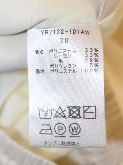 ヨリ YR2122-107AW パンツ 36 アイボリー イージーウエスト タック ITQIN2FW2R4G
