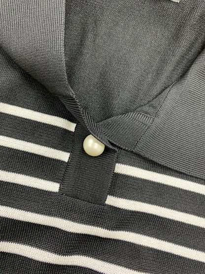 ルネ 5232080 ポロシャツ 36 ブラック ボーダー パフスリーブ IT20HY4GLVJ4 【SALE】