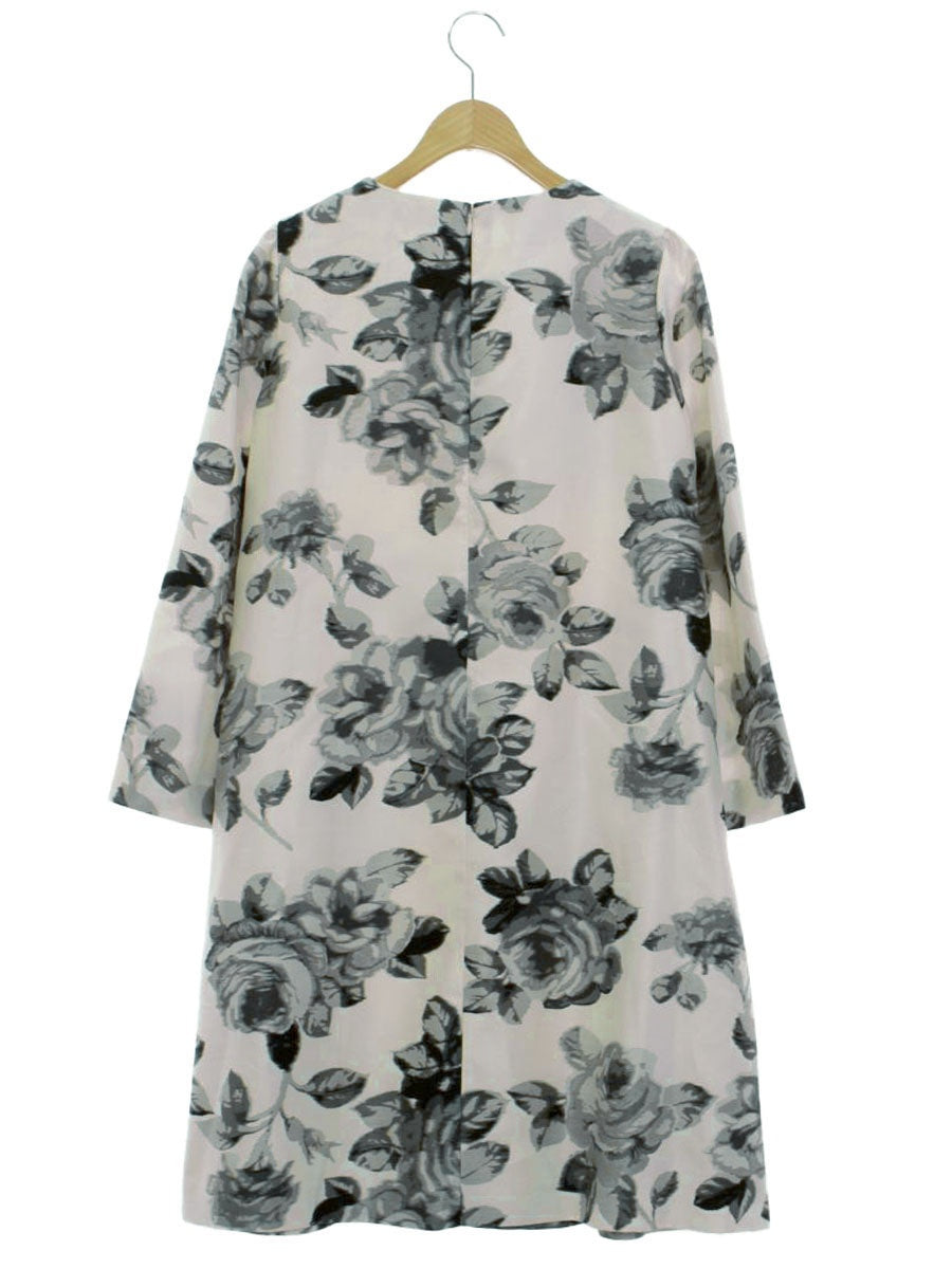 エムズグレイシー 011108 ワンピース 40 ホワイト フラワーモチーフ ITFS7MNMA7G2