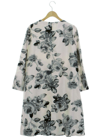 エムズグレイシー 011108 ワンピース 40 ホワイト フラワーモチーフ ITFS7MNMA7G2