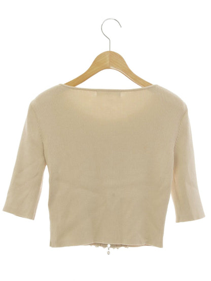 ルネ 6522330 カーディガン 34 ベージュ フリル パール ITPVYCJJS7JW