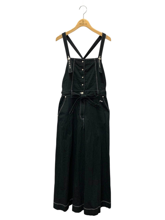 エムズグレイシー 116312 オーバーオール サロペット 38 ブラック ラインストーンボタン 刺繍 ITHIETCS9VDI