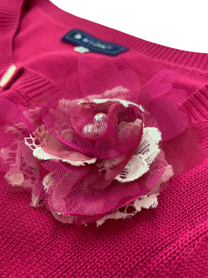 エムズグレイシー 528139 カーディガン 38 ピンク コットン混 シェルボタン ITDG0MYH9QW0