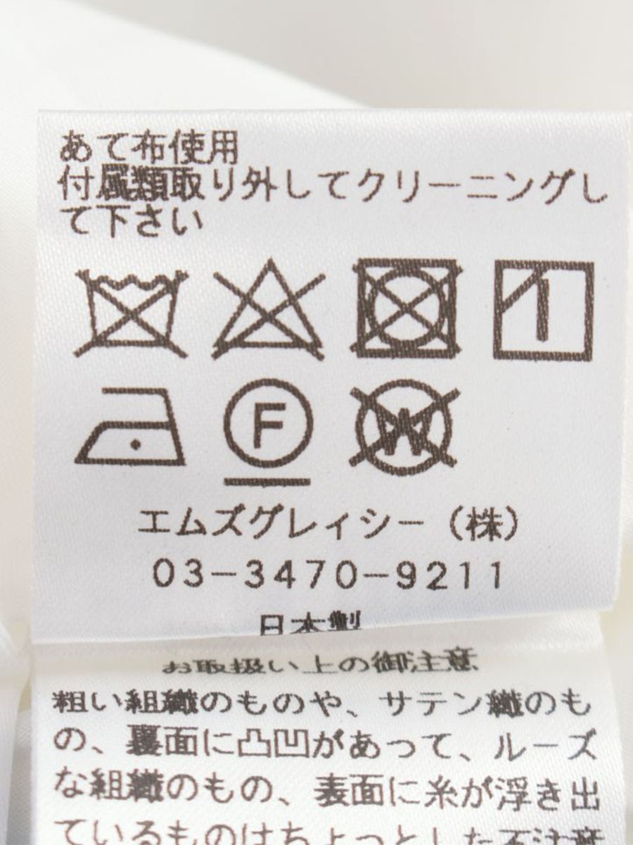 エムズグレイシー 721302 ワンピース 40 ブラック/ホワイト バイカラー 袖メッシュ IT1564Z8IIH7