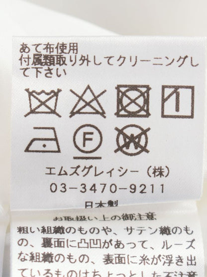 エムズグレイシー 721302 ワンピース 40 ブラック/ホワイト バイカラー 袖メッシュ IT1564Z8IIH7
