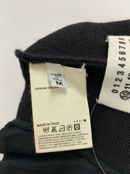 マルタンマルジェラ MOD.30 ニット帽子 ブラック ジップ付き ITEJ5JD21MV4