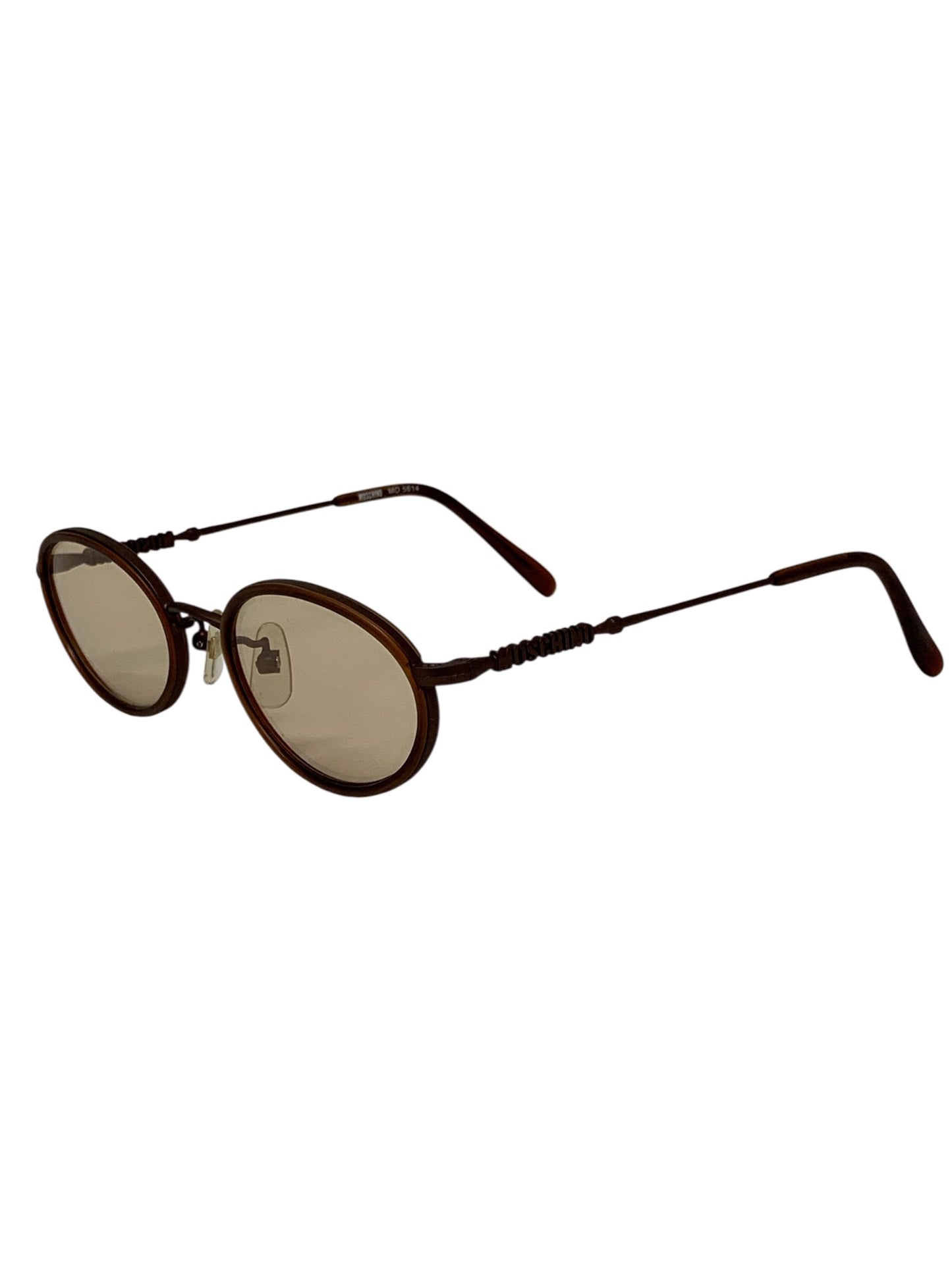 モスキーノ 眼鏡 ブラウン MO5814 ロゴ入り ITGCMOAMHSBB 【SALE】