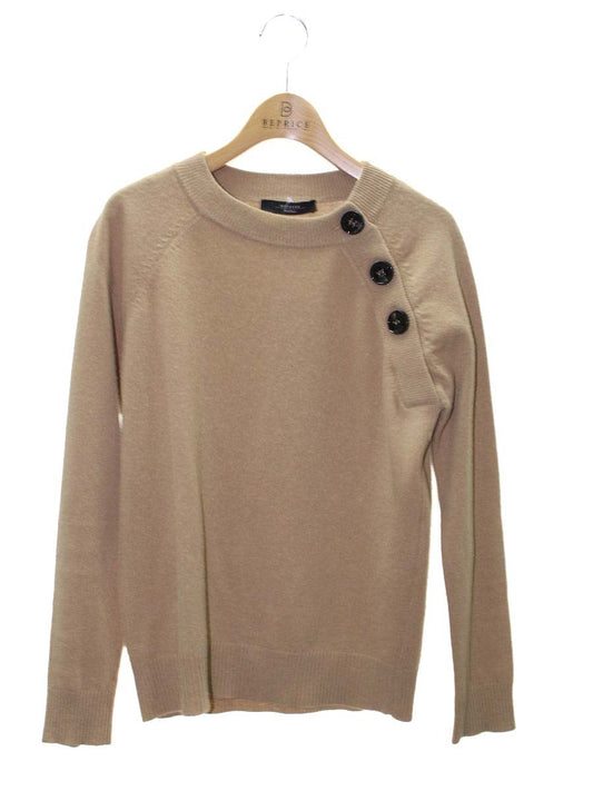 ウィークエンドマックスマーラ ニット キャメル ロゴボタン ラクランスリーブ ITV3NCWR57XY