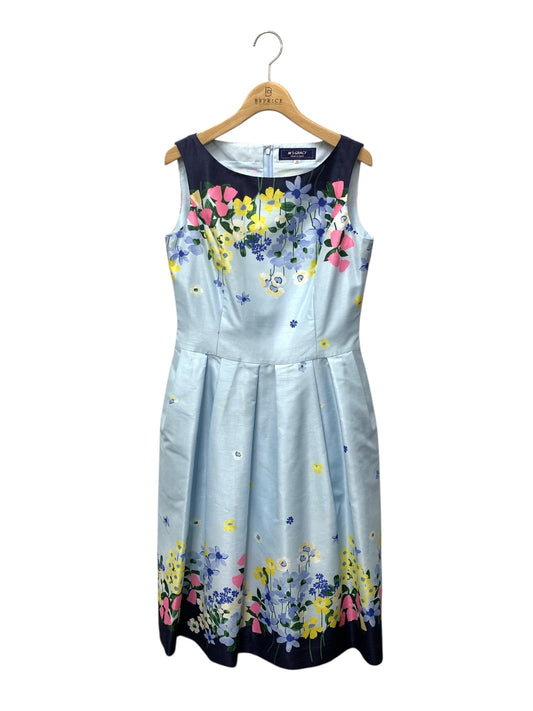 エムズグレイシー 211310 ワンピース 38 ブルー フラワープリント IT2C53644LH4