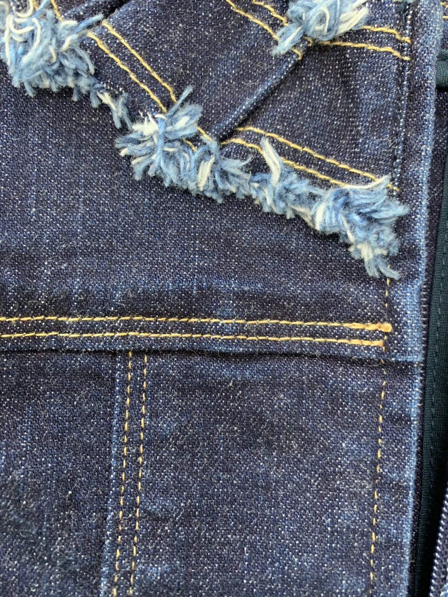 エムズグレイシー 014107 デニムジャケット 38 ブルー カメリアＷジップ フリンジ ITAF2GLZUF44