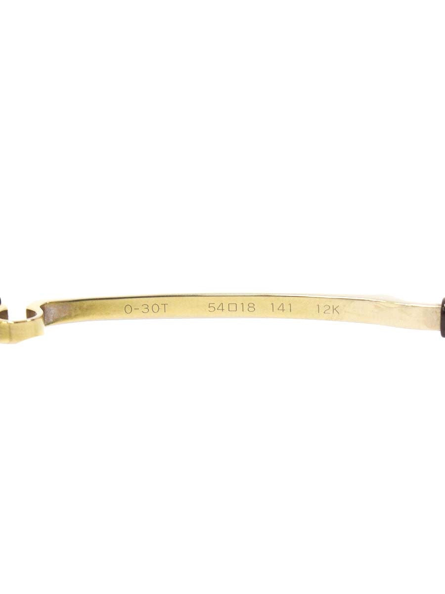 フォーナインズ O-30T メガネ ゴールド/ブラウン メタル ハーフリム スクエア ITSI4Q3FGLQ0