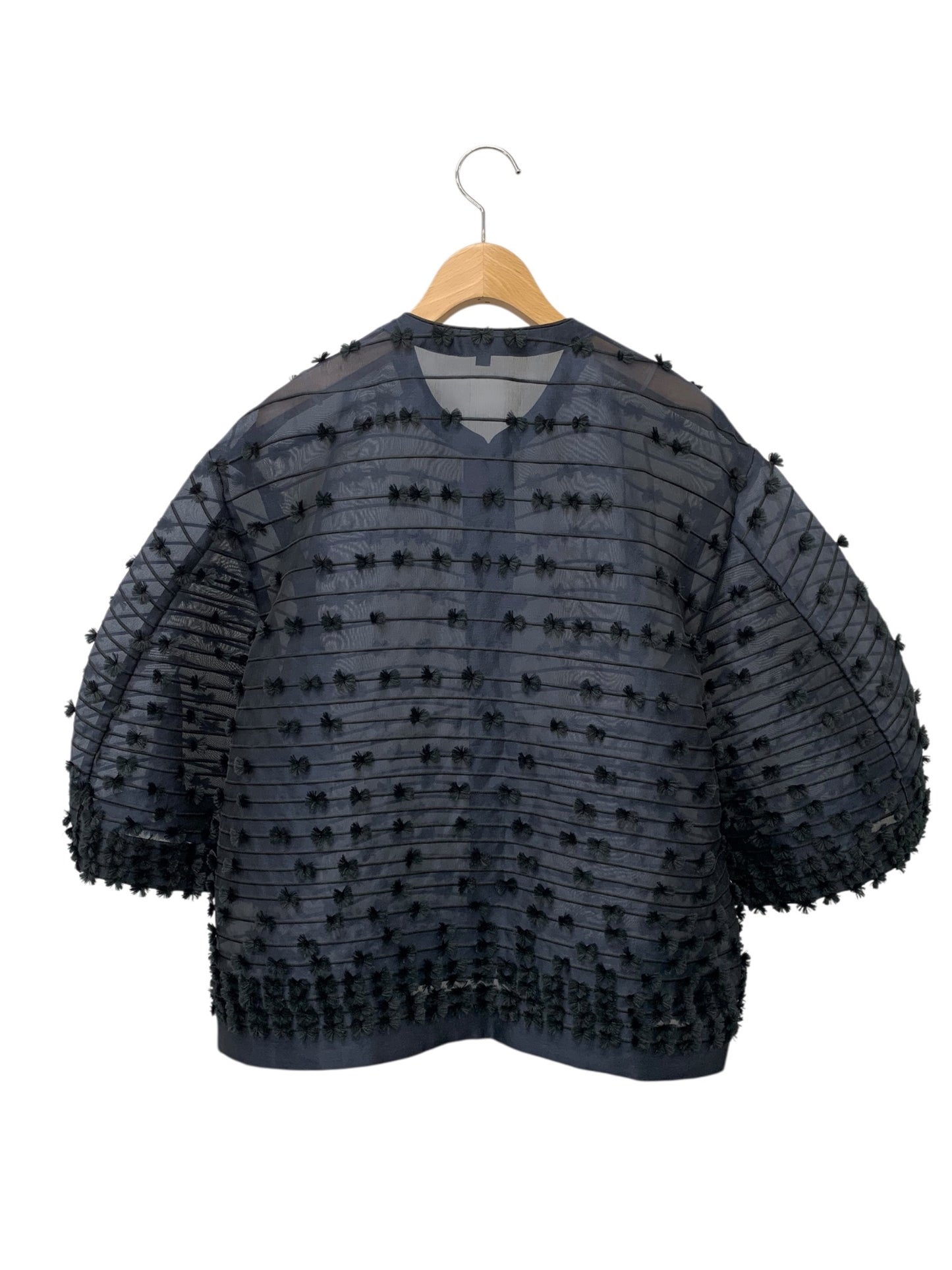 ドゥロワー 6522-299-0930 シアージャケット 36 ネイビー シルク IT1NSZ799I9C