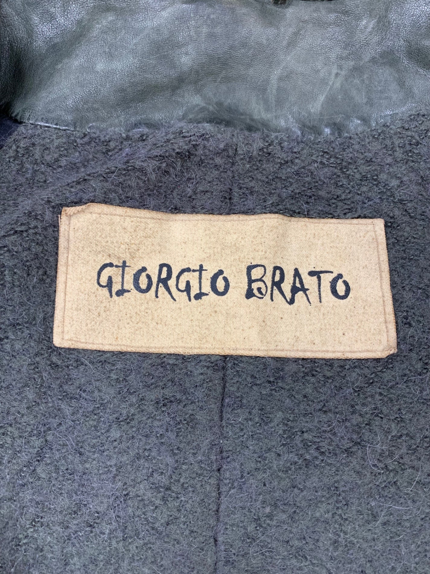 ジョルジオブラット A0509L JM116 レザージャケット 40 カーキグリーン ラムレザー 羊革 ITFVW0B8I2L8