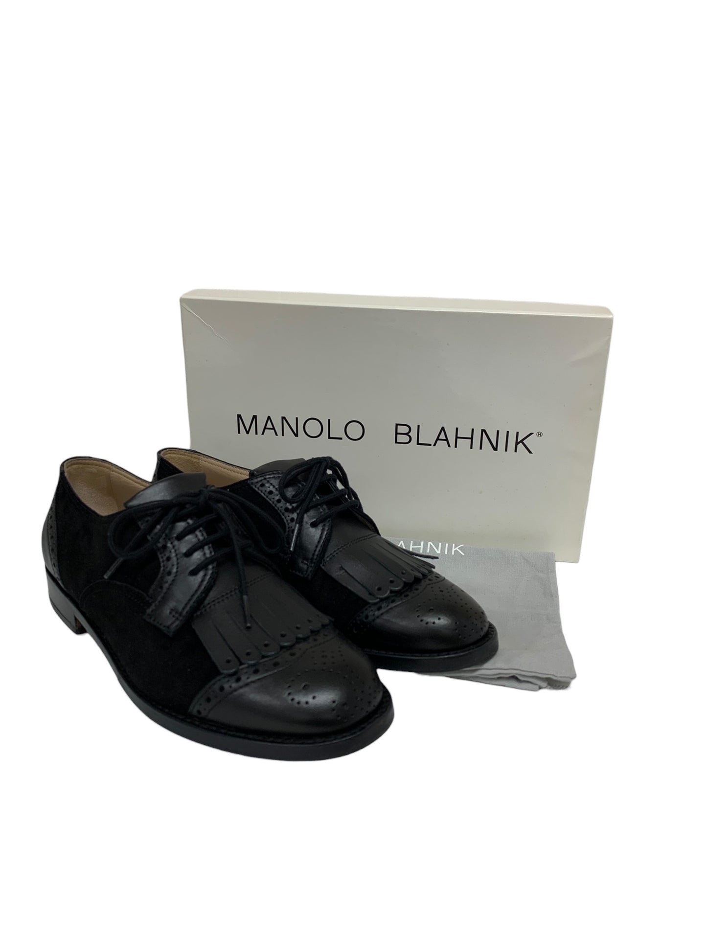 マノロブラニク ドレスシューズ 37 ブラック レザー スウェード ITR9K74Y2ARN 【SALE】
