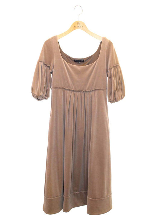 フォクシーニューヨーク 23146 ワンピース 38 カーキベージュ ストレッチベロア IT0P6589PBH0