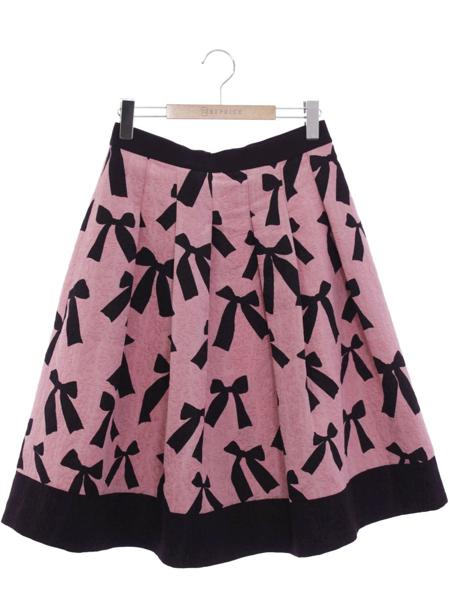 エムズグレイシー 917515 スカート 40 ピンク リボン タック ITM4LHYZWNK0