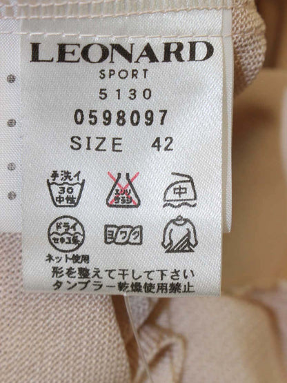 レオナールスポーツ 0598097 ロングカーディガン 42 ピンクベージュ レース レオパード IT1DNTXEA64S