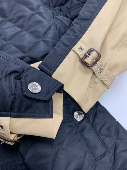 バーバリー 8038189/71B コート XS ブラック セパレート ノバチェック キルティング IT0MWNZJHCRI