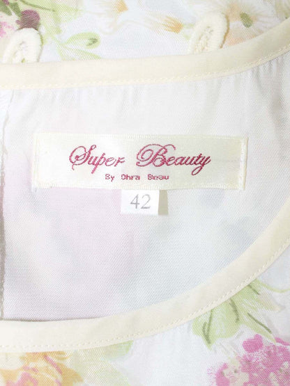 スーパービューティー ワンピース 42 ホワイト フラワーモチーフ レイヤード ITEGMM6QAKQ0