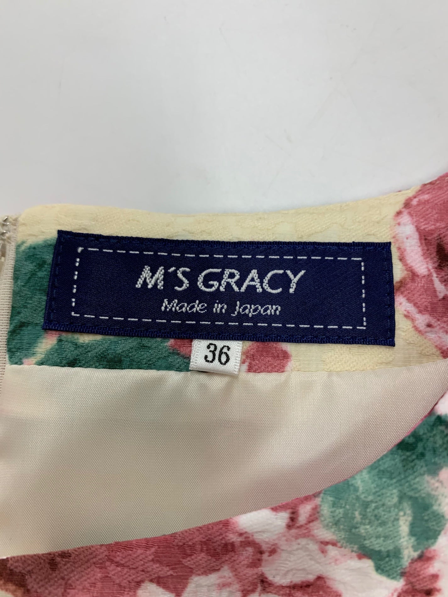 エムズグレイシー 211605 ワンピース 36 マルチカラー 花 リボン ITJ90V8K7IT4