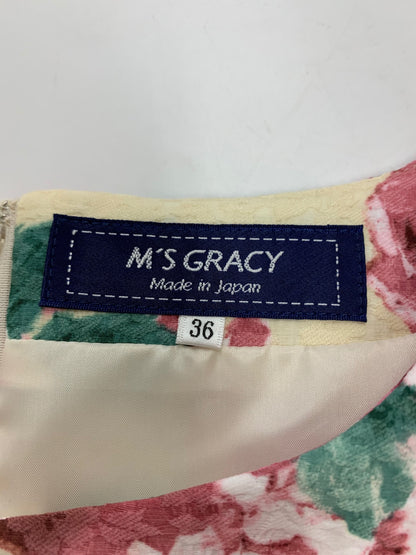 エムズグレイシー 211605 ワンピース 36 マルチカラー 花 リボン ITJ90V8K7IT4