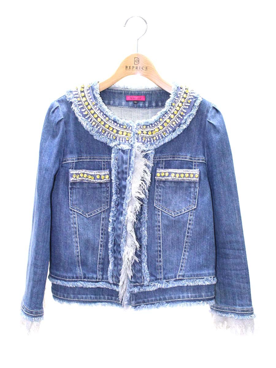 トゥービーシック W5E05-106-24 デニムジャケット 42 ブルー ビジュー ITH7ARU2R7ZU