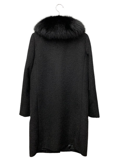 トゥービーシック W5B54-237-09 コート 40 ブラック アルパカ混 フォックファー付 IT0WX3U0O9HW