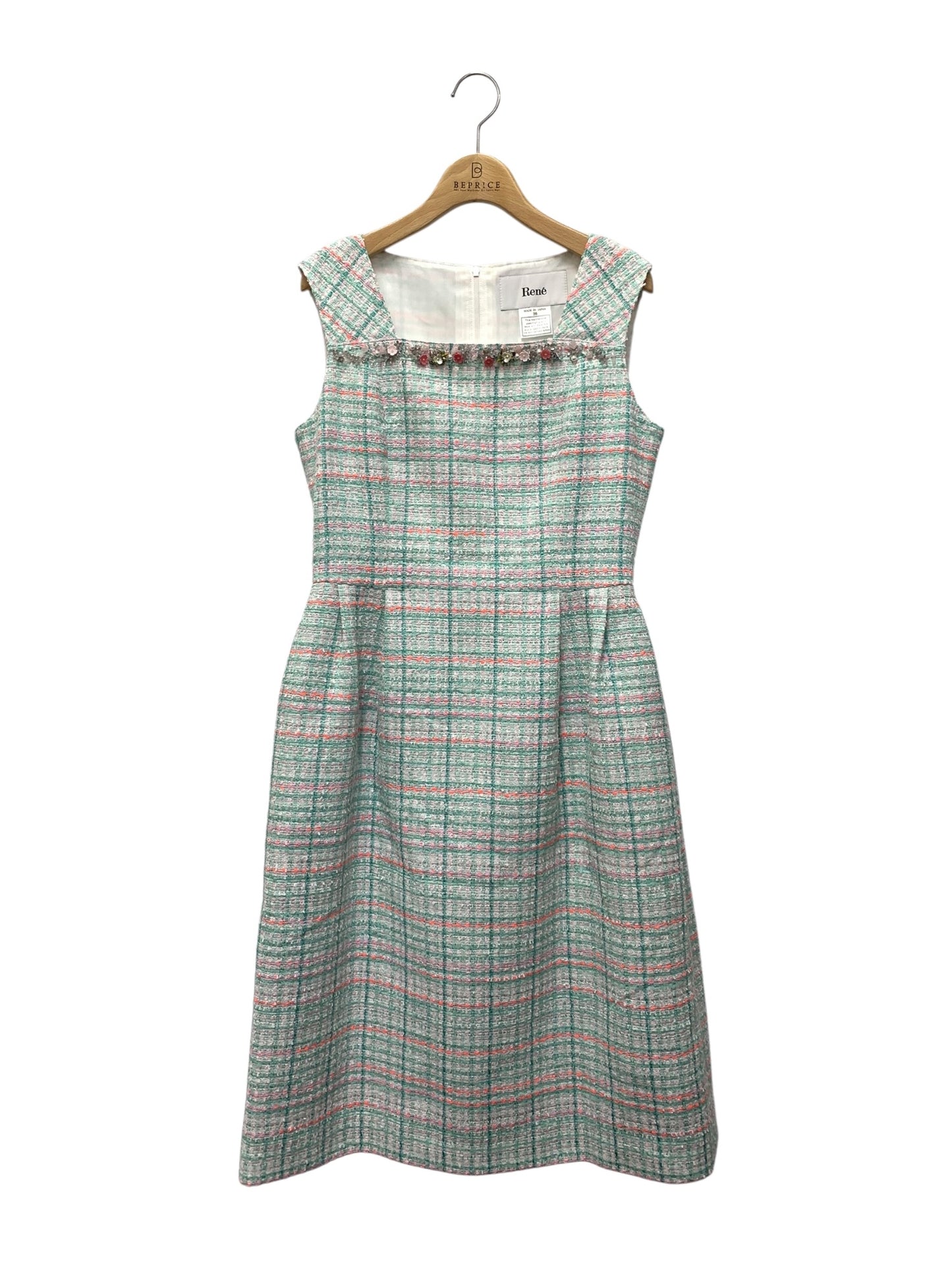 ルネ 6426080 ワンピース 36 グリーン マリアケント社製ツイード IT7927QRUKGF 【SALE】