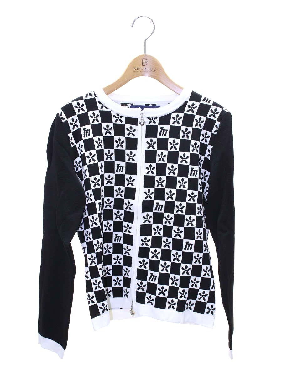 エムズグレイシー Monogram Cardigan 818529 カーディガン 40 ブラック ITDM5NOTY5IS