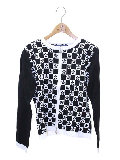 エムズグレイシー Monogram Cardigan 818529 カーディガン 40 ブラック ITDM5NOTY5IS